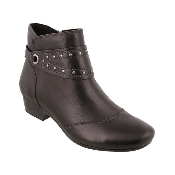 Taos Footwear Ultimo black leather harness bootie‎ size 9.5 zip up moto biker - Picture 2 of 14
